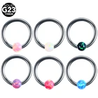 Кольцо для носа SwanJo G23, титановое кольцо с опаловым шариком для сосков, губ, трагуса, серьги для бровей, кольца для носа, украшения для тела