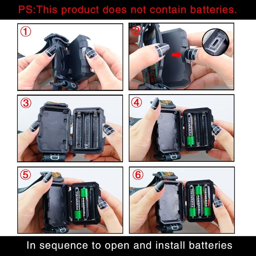 

Led COB Chip Headlight 3 Modes Waterproof IP65 Led Head Lamp Black Blue Orange Body White Lighting For Cycling Hiking Climbing