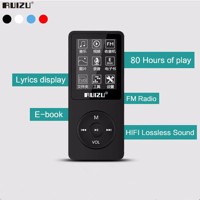 Оригинальный портативный mp3 плеер ruidu X02 MP3 8 ГБ 80 часов воспроизведения