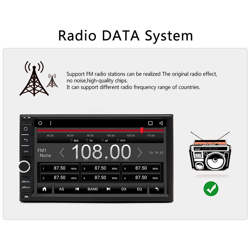 AWESAFE 2 Din 7&quot Car DVD Player 1024*600 Android 6.0 Universal Tap PC Tablet For Nissan GPS Stereo Audio Multimedia | Автомобили и