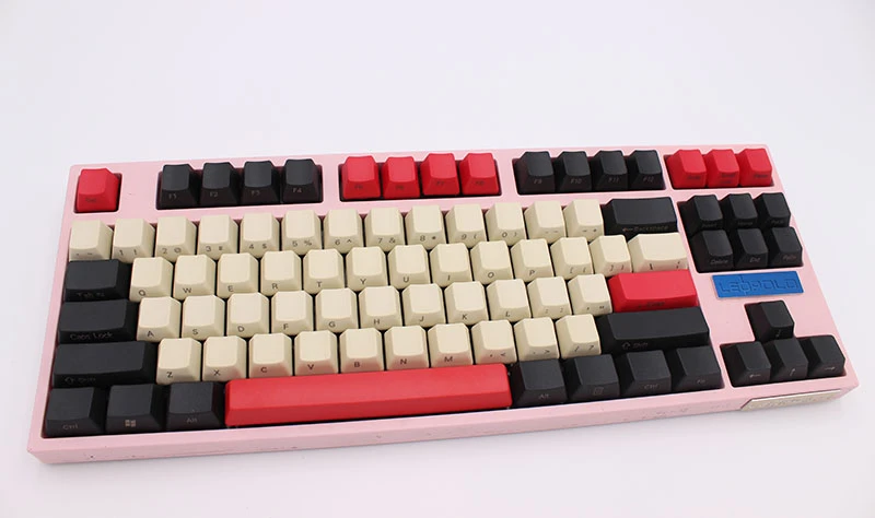 87 Grey Red key IDOBAO розовая механическая клавиатура 87 ключ OEM Pbt Keycap Ретро лазерная гравировка боковая печать игровая тастатура Cherry Mx Gh60 Dota 2 - Цвет: 87 Grey Red key