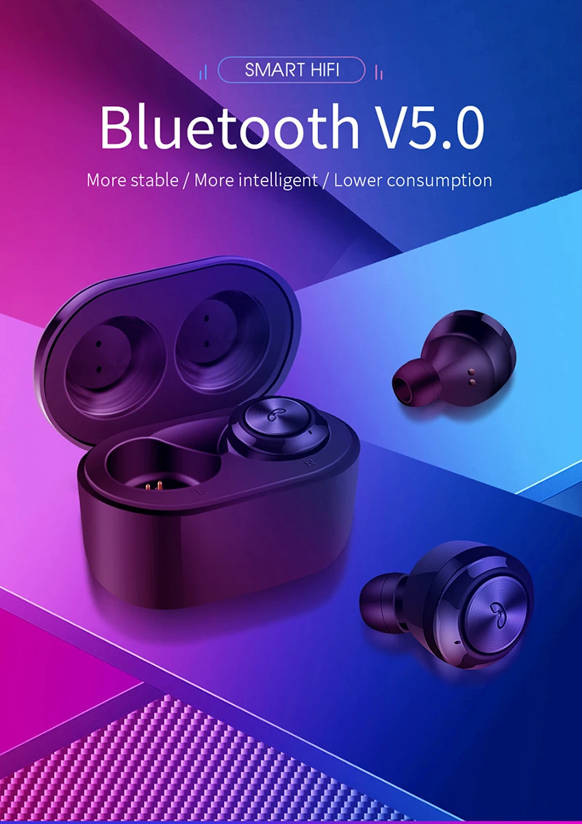 Беспроводная гарнитура Bluetooth 5,0, наушники, стерео наушники-вкладыши, hi-fi звук, бинауральные звонки, Пассивный шум, cancelin с зарядным устройством