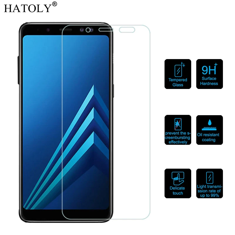 Закаленное стекло для Samsung Galaxy A6 2018 2 шт. Защитное пленка телефона|Защитные стёкла