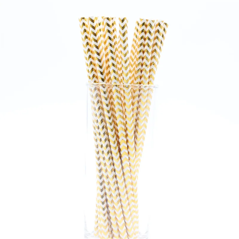 Straw25pcs 20 шт./лот, одноразовая посуда, тарелка, чашка, цветное золото, для ребенка, день рождения, вечерние, свадебные, рождественские украшения на Рамадан, принадлежности - Цвет: Straw25pcs