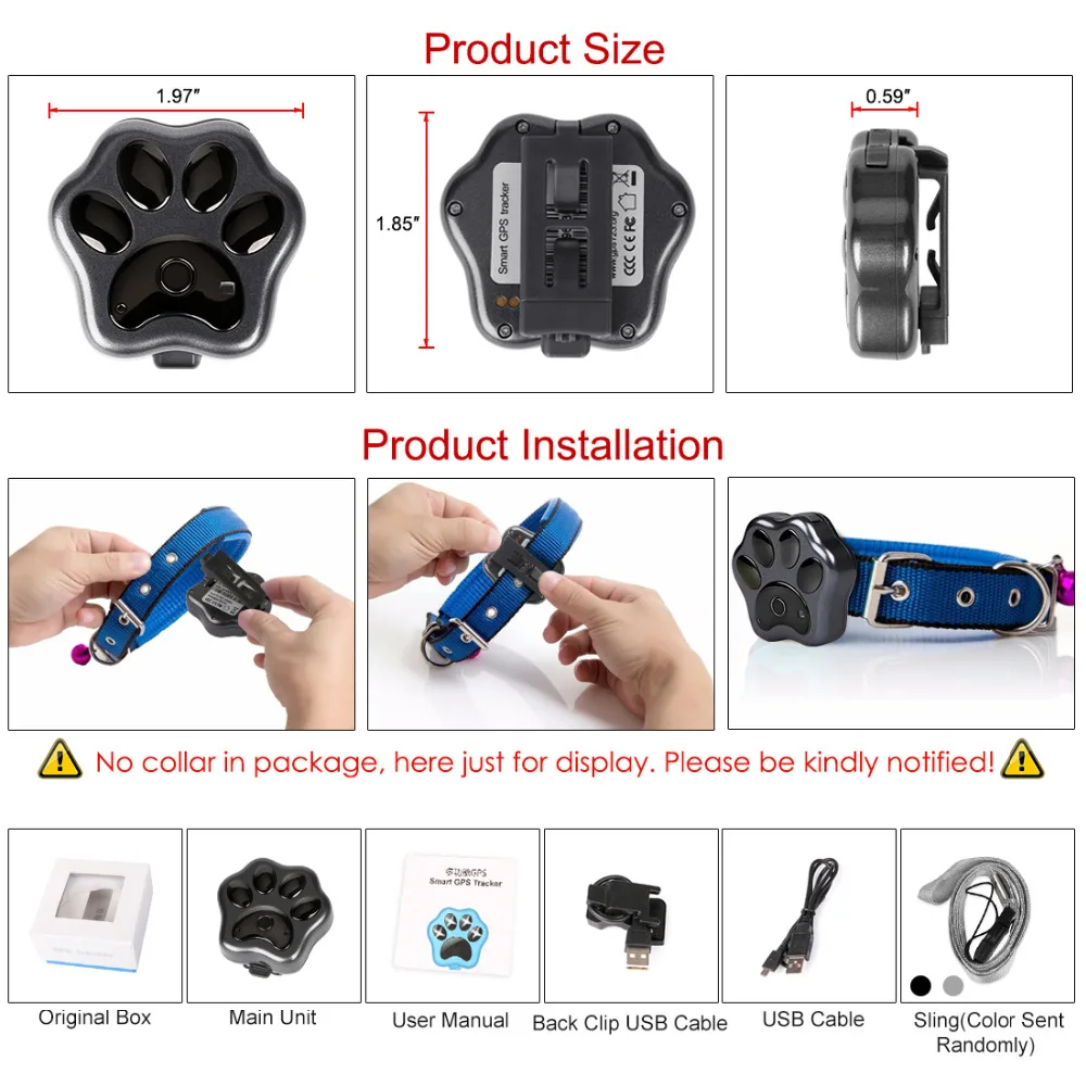 GPS трекер для домашних животных локатор позиционирования собак Wi Fi защита от