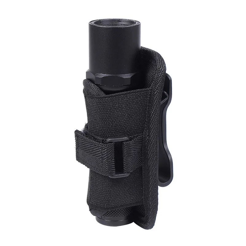 Black Открытый тактический фонарик 360 градусов прочный Чехол нейлон Molle кобура Охота для пояса водонепроницаемый легко носить с собой легкий - Цвет: Black