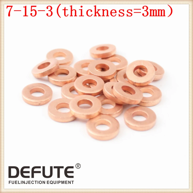 Толщина = 3 мм Медная шайба 9001-850C 7.1 * 15 * 3 мм 9001 850C для форсунок топлива Euro3 Euro4 Euro 5.