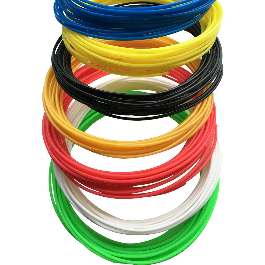 Филамент для 3D принтера синий желтый черный красный белый зеленый 7 цветов на