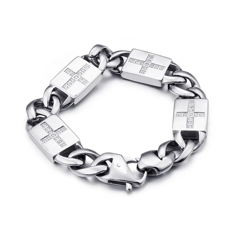 European and American men's cross stone jewelry fashion trend titanium steel | Украшения и аксессуары