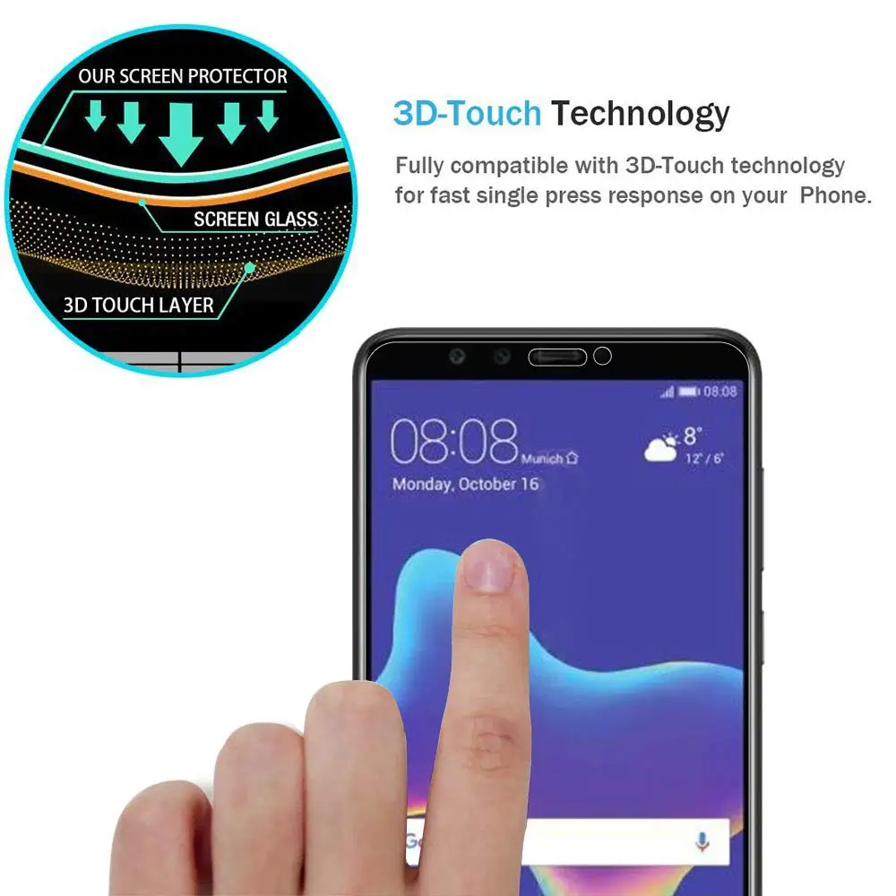2.5D с уровнем твердости 9 H Экран протектор для HuaWei Y6 Y5 Y7 Y9 2018 закаленное Стекло