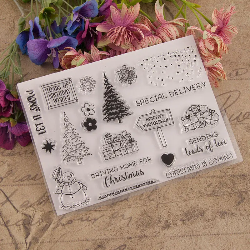 Рождество снег прозрачный чистый силикон штамп для печати DIY Скрапбукинг фото украшение для альбома прозрачные силиконовые штампы