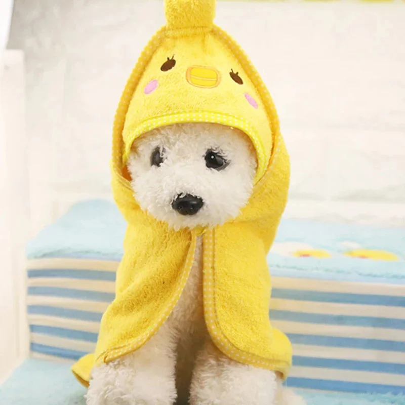 Цвет: желтый Полотенце для домашних животных, мягкое, Kawaii, для сушки, банное полотенце для домашних животных, для собак, кошек, щенков, супер впитывающий банный халат, необходимый чистящий товар - Цвет: Цвет: желтый