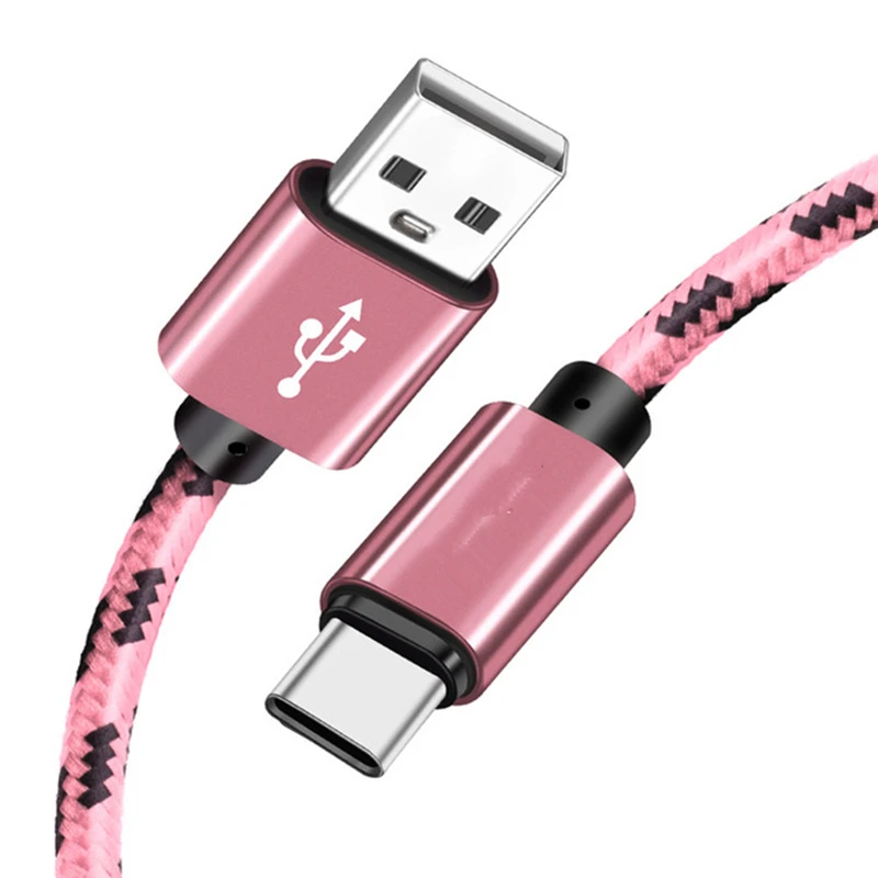 USB Дата-кабель для зарядного устройства для xiaomi mi a2 a1 8 6 pocophone f1 poco f1 Тип usb C 2A USB-C Тип-C кабель для быстрой зарядки Для zenfone 5 - Цвет: Розовый