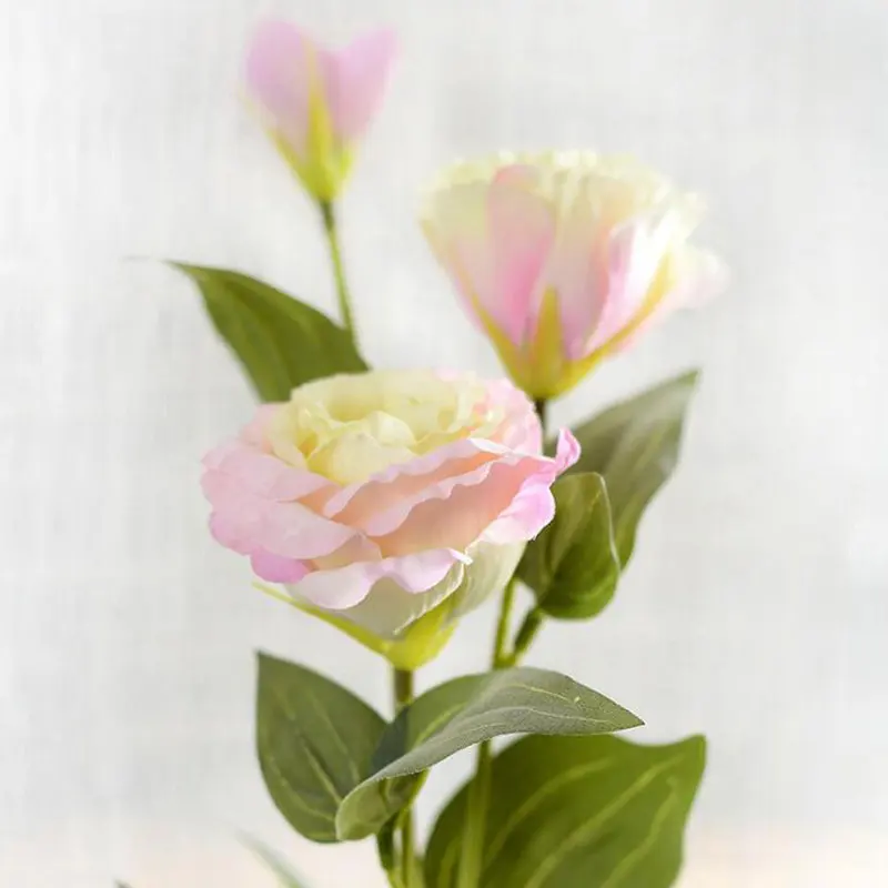 pink 4 1 шт. Европейский искусственный цветок 3 головки поддельные Эустома Gradiflorus Lisianthus Рождество Свадьба Праздник декор дома - Цвет: pink 4