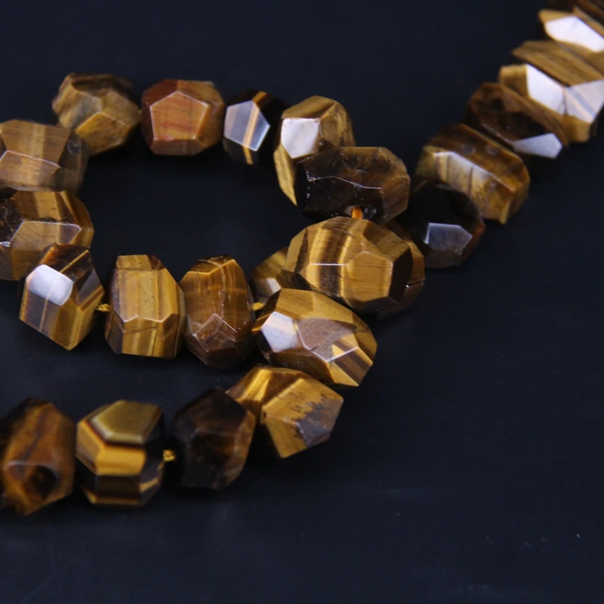 15.5&quot/strand Irregular Tiger Eye Stone Faceted Nugget Loose Beads Natural Yellow Gems Cut Freeform Pendant Jewelry Making | Украшения и