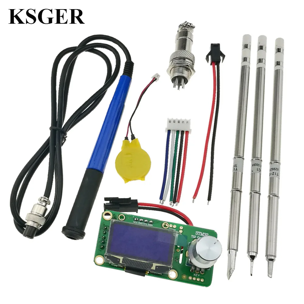 KSGER T12 DIY паяльная станция наборы OLED STM32 V2.1S припой советы сварочные инструменты Нержавеющая сталь FX9501 Алюминий ручка - Цвет: Sets 1
