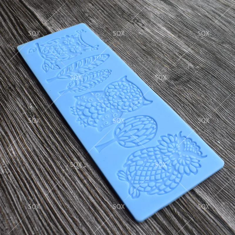 Силиконовая кружевная форма в виде совы для помадки инструменты украшения