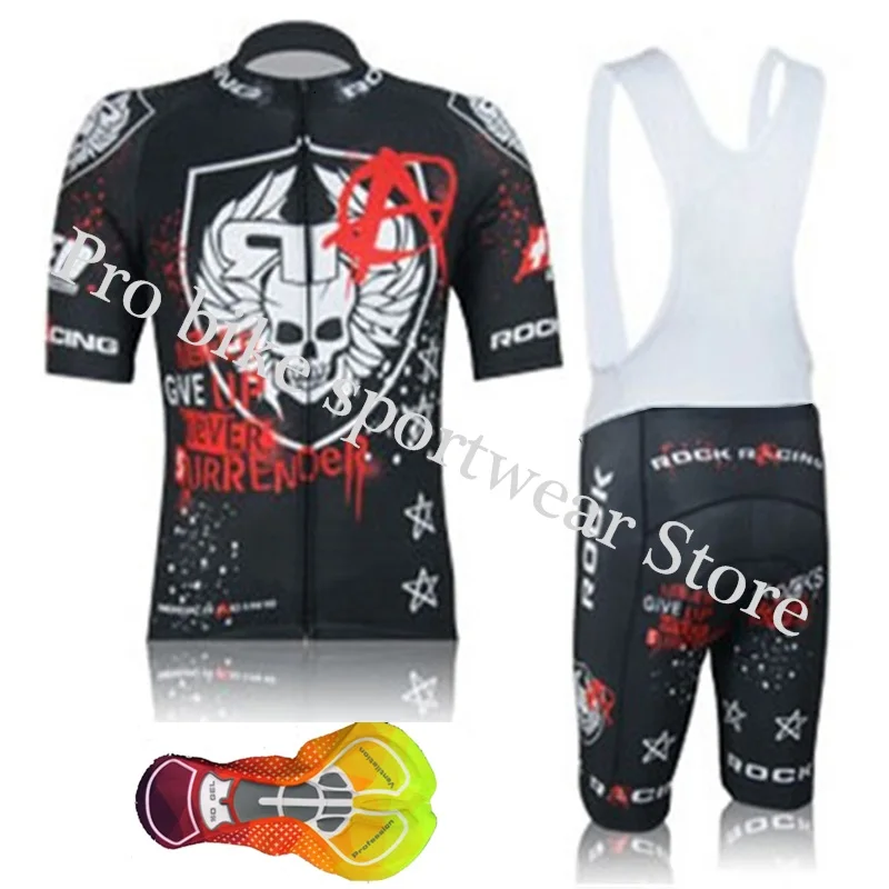 Cycling jersey set10 ROCK Racing, летняя мужская футболка для велоспорта, комплект с коротким рукавом, дышащие шорты, одежда для велоспорта, Hombre Ropa Ciclismo Maillot - Цвет: Cycling jersey set10