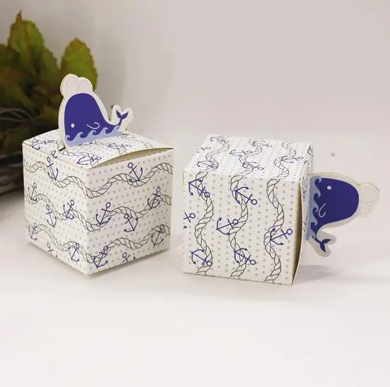 100 шт./лот с морским Китом милый мальчик ребенок душ пользу конфеты коробка
