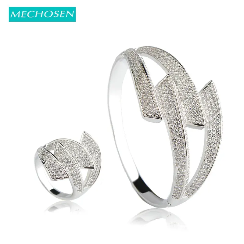 MECHOSEN серебряный цвет набор ювелирных изделий для вечеринок полный горный