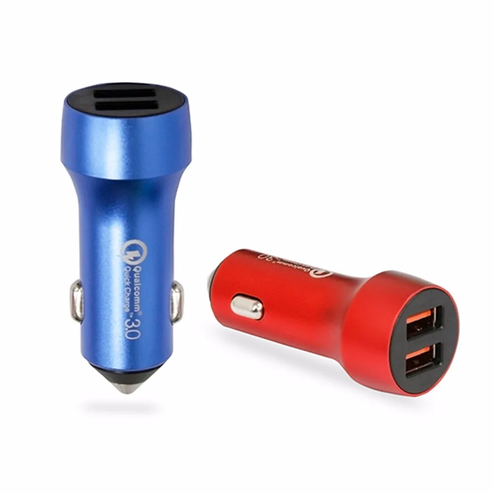 OONHUA 2 USB порта портативное металлическое автомобильное зарядное устройство QC3.0