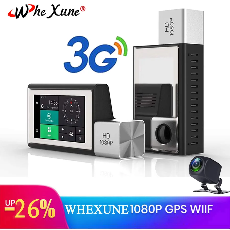 WHEXUNE 3 0 дюймов 3G Android 5 Wifi Автомобильный видеорегистратор зеркало заднего вида