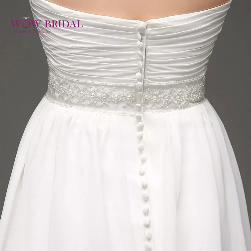 Wowbridal 2016 белый шифон турецком стиле свадебное платье талия империи свадебные