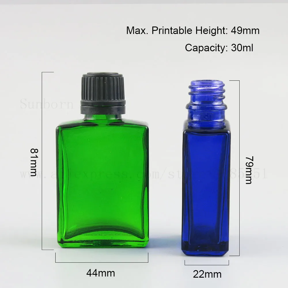 

Empty Glass Aromatherapy Bottle Containers 30ml 1OZ Square Amber Essential Oil Bottle with Black White Cap 500PCS