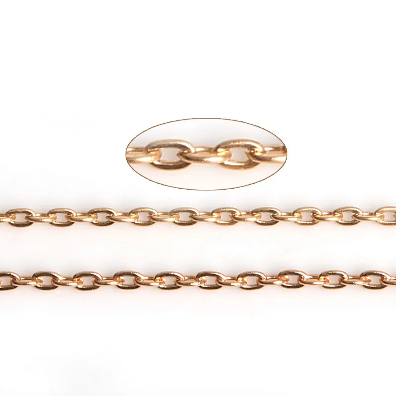 Цепочка для ожерелья 5 м/лот с родиевым/серебряным/золотым/бронзовым покрытием