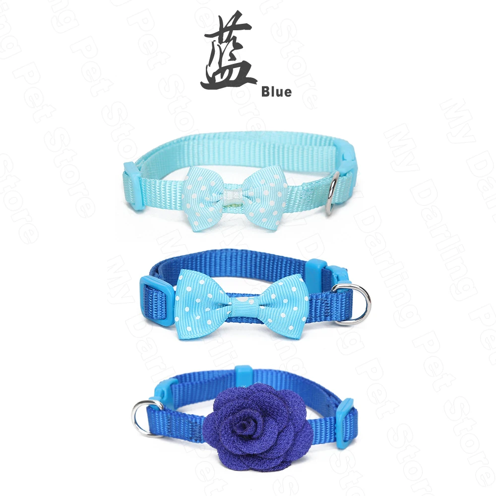Синий Кот Китти милые ошейники для маленький щенок поводок ожерелье с кошкой