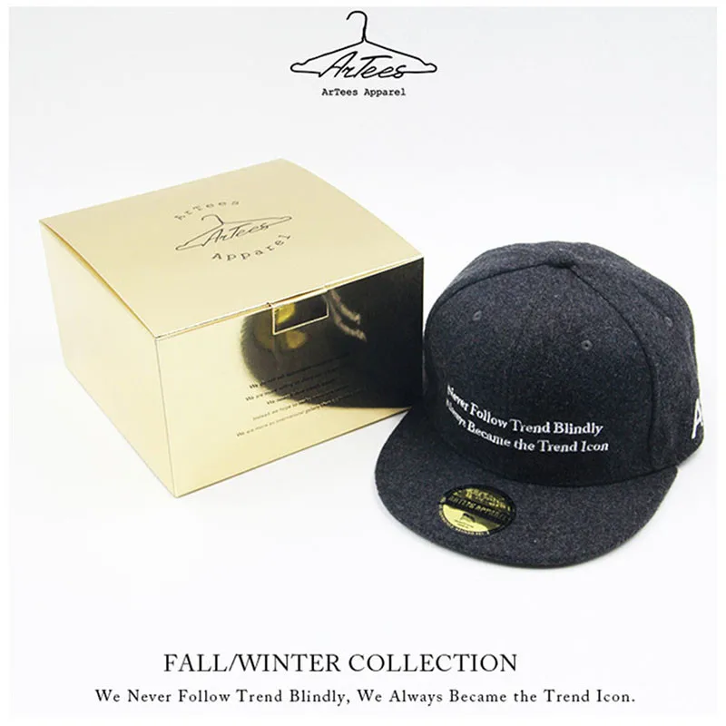 Новинка 2017 брендовая черная шерстяная модная бейсболка ArTees крутая шапка в стиле