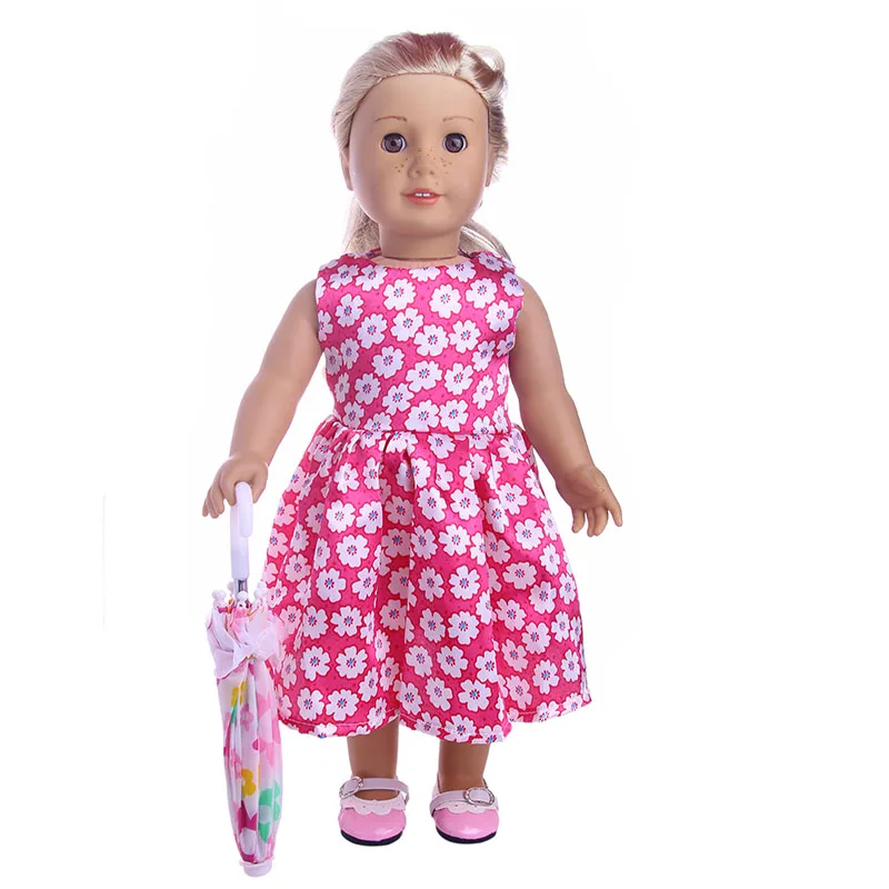 28*22 см белый цветочный узор зонтик подходит 18 дюймов American Girl Doll DIY Boneca аксессуары
