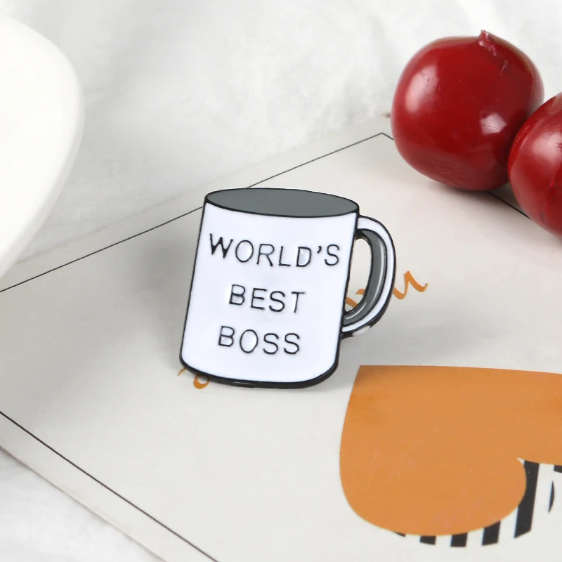 QIHE ювелирные изделия Boss кружка шпильки лучший босс эмаль на булавке Кофе чашки