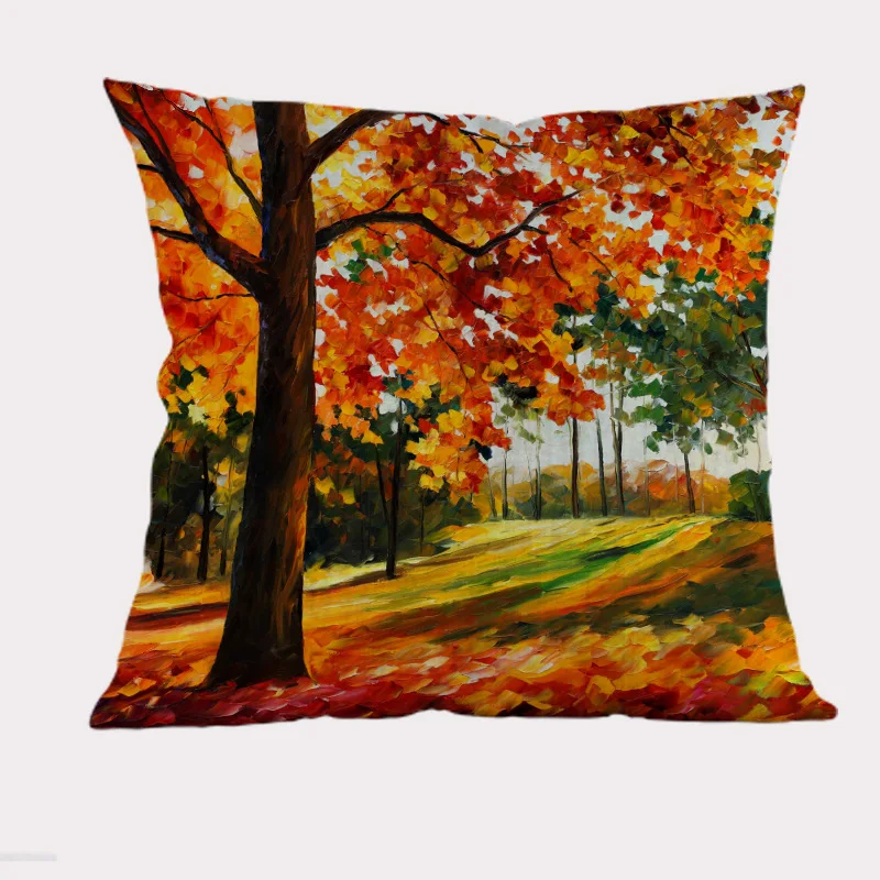 Ландшафтный осенний декоративный чехол для подушки наволочка диванной 3D картина