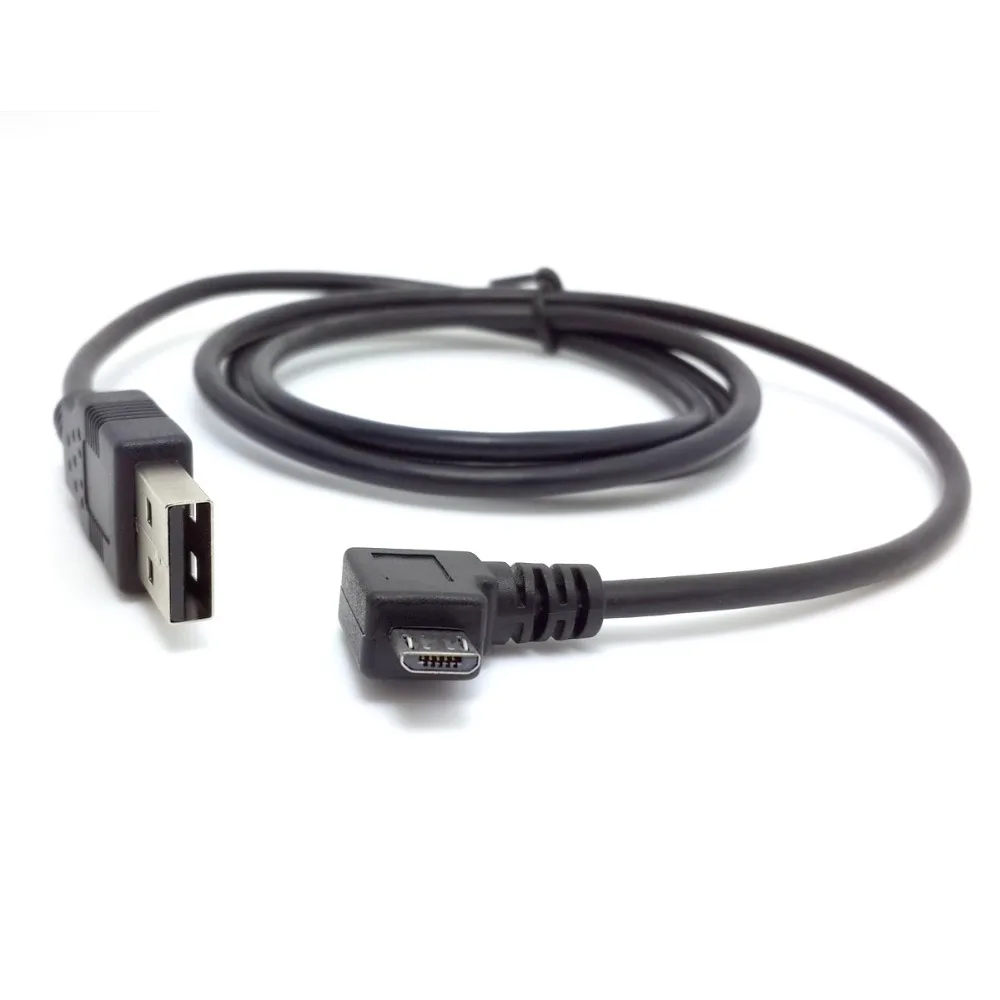 Левый Угловой 90 градусов Micro USB штекер к 2 0 USB2.0 зарядный кабель для передачи данных