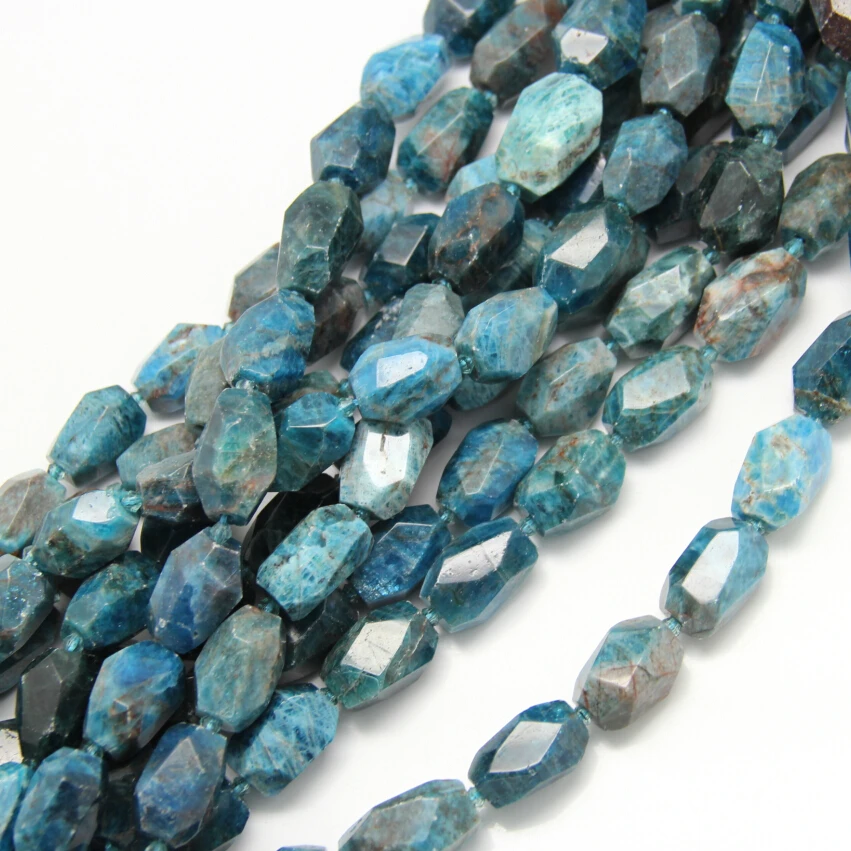 

Full strand Natural Blue Apatite Faceted Beads Nugget Pendants,Cut Raw Apatite Stones Gems Charms Necklace Supplies Bulk Beads