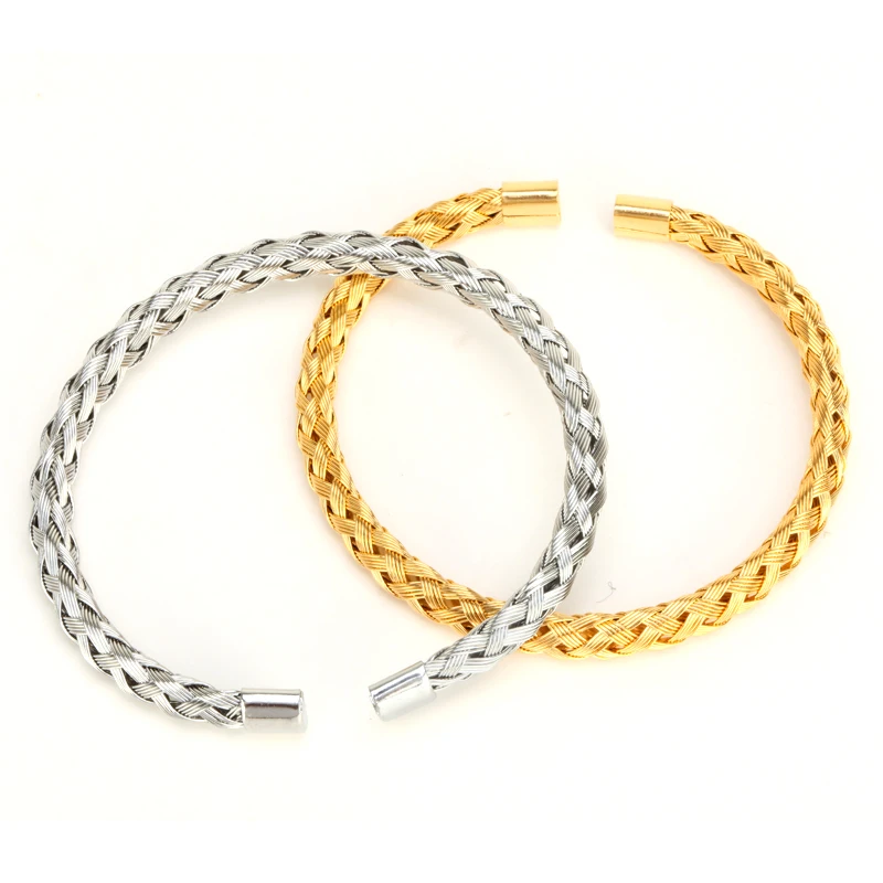 Mcllroy Fashion Adjusted Opening Cuff Bracelet Men Male Gold/Silver Stainless Steel Titanium Bracelets &amp Bangles Charm Jewelry |