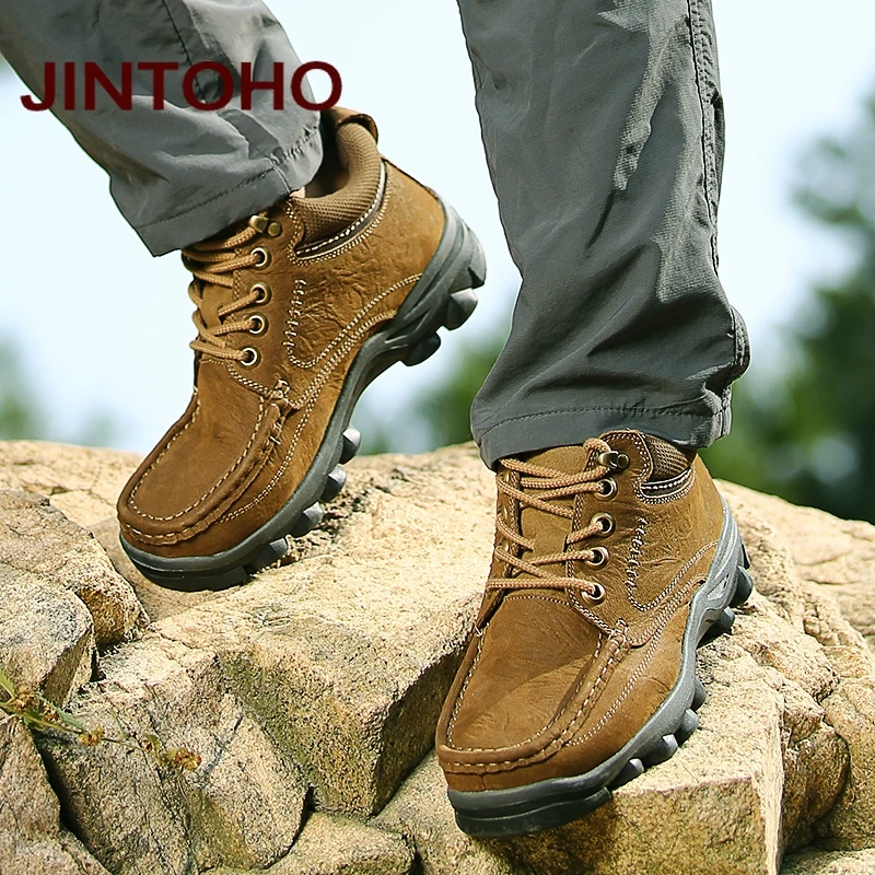 Брендовые уличные мужские Ботильоны JINTOHO обувь для горного туризма мужская