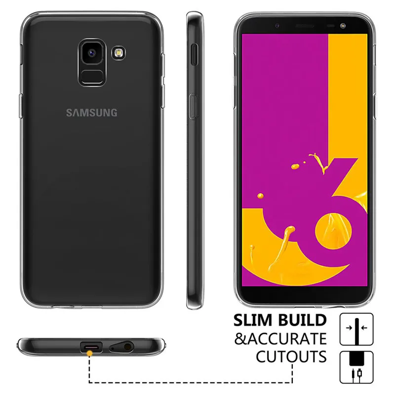 Прозрачный мягкий силиконовый чехол для Samsung Galaxy J6 2018 J600F/DS J600G/DS On6 |