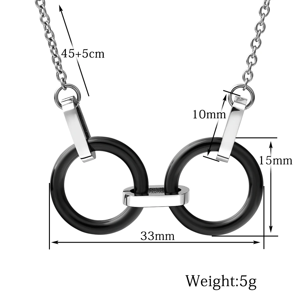 Новое черное двойное круглое ожерелье с подвеской Женская Цепочка Из