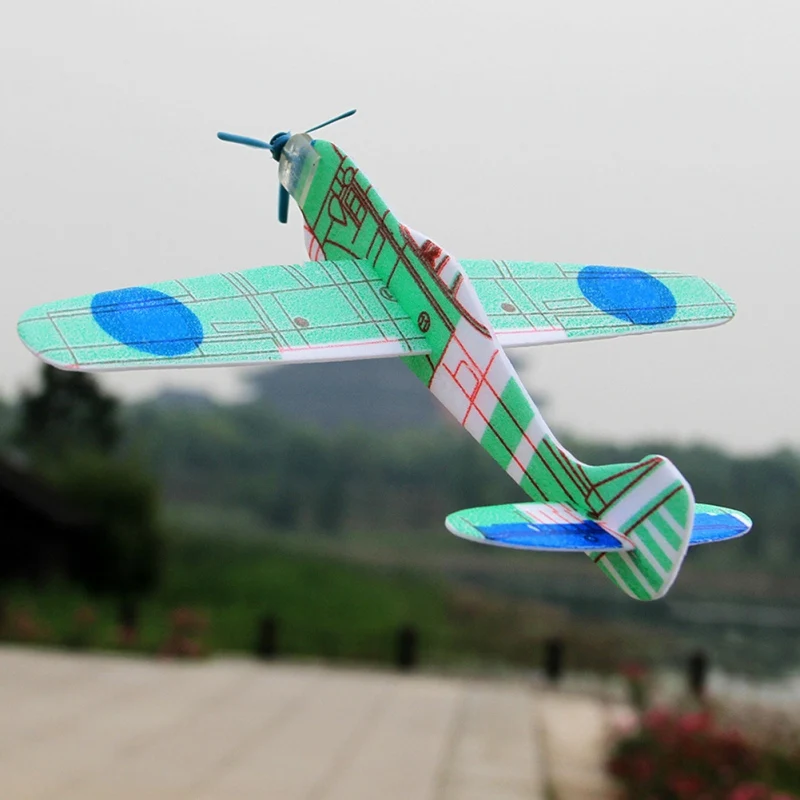 

12Pcs DIY Hand Throw Aircraft Flying Glider Toy Planes Airplane Made of foam Plast Party Bag Fillers Children Kids Toys Game hot