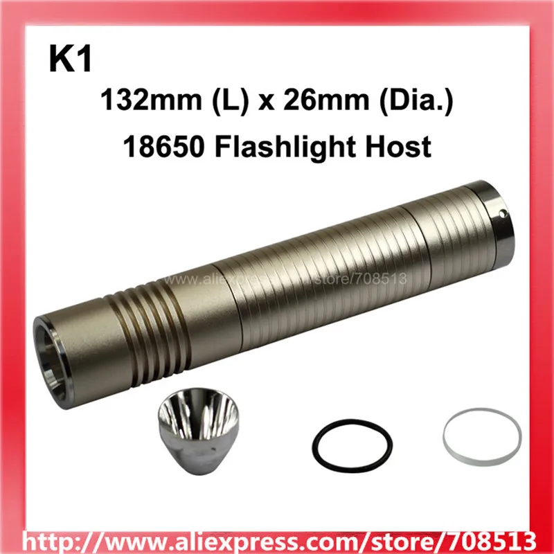 Светодиодный фонарик DIY K1 132 мм (L) x 26 (D) Золотой|host| |