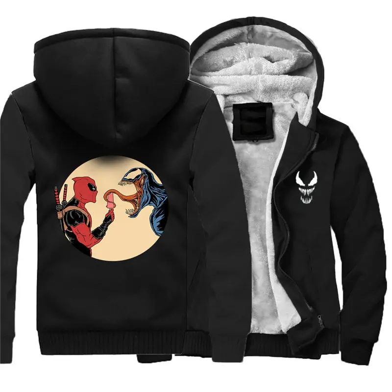 Для мужчин молнии с капюшоном Толстовка &quotВеном&quot зимние теплые Свитшот