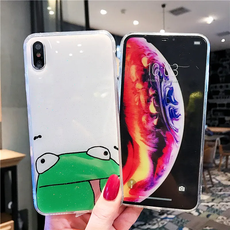 Роскошный блестящий чехол на корпус телефона с рисунком из мультфильма для Apple