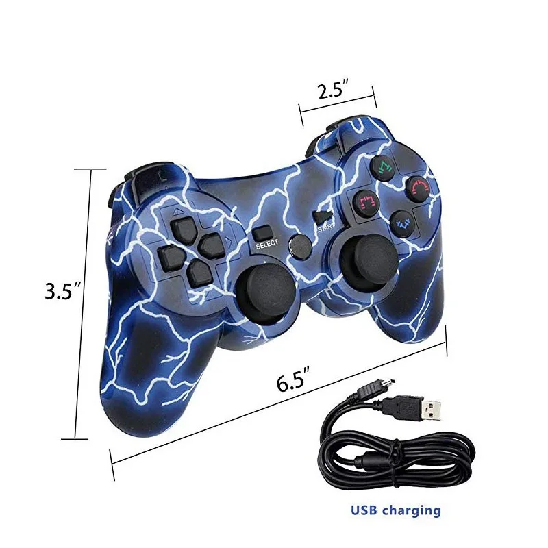 Контроллер PS3 беспроводной двойной Shock контроллер для Playstation 3 с зарядным