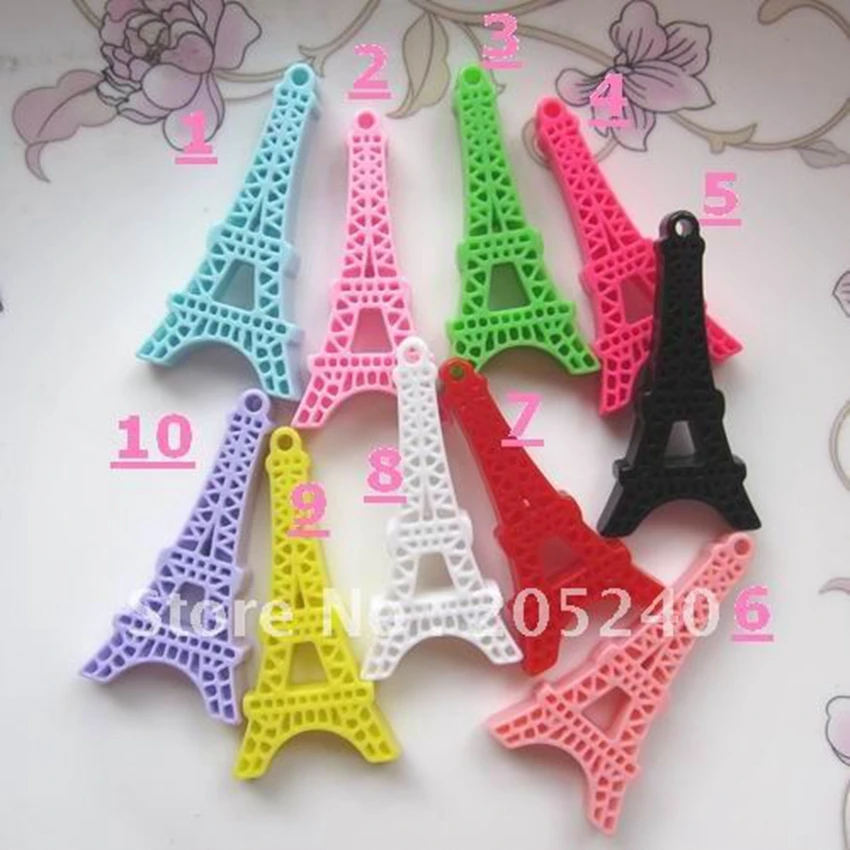 

Diy Decoration 30pcs Mixed 10colors Cute Flat Back Resin Eiffel Tower