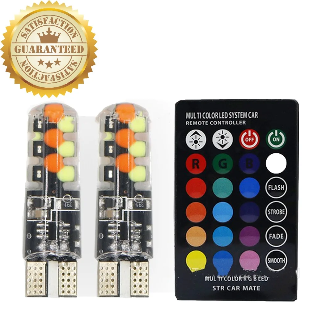 1 комплект Заводская Новинка и горячая распродажа прямая продажа T10 w5w RGB 12SMD COB 194 168