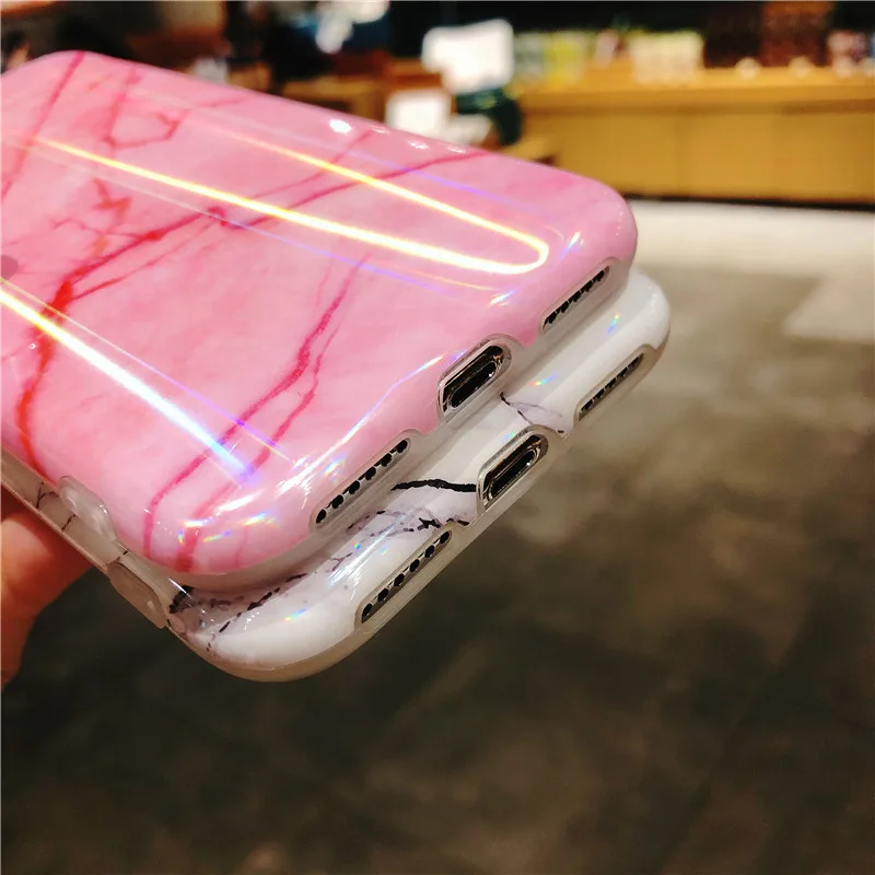 YuYan Аврора мраморный Мода Телефон чехол для iPhone 7 6s 6 8 Plus X Xs max XR Чехлы мягкие из