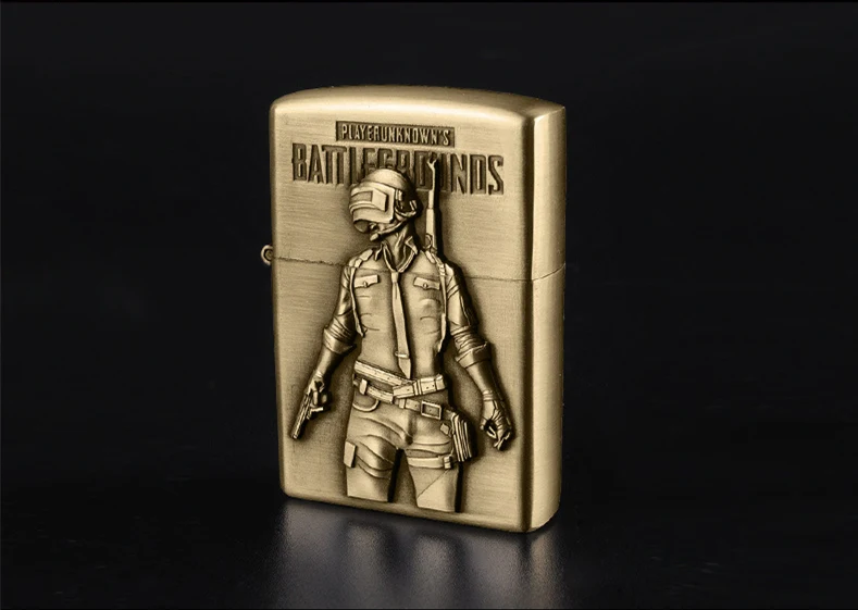 Бронзовая керосиновая Зажигалка новая PUBG Мужская battlefield Зажигалка кремневая многоразовая бензиновая сигарета металлическая ретро-гаджет