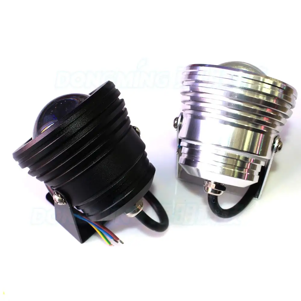 Черная крышка 10 Вт выпуклая линза подводная Светодиодная лампа RGB s IP68